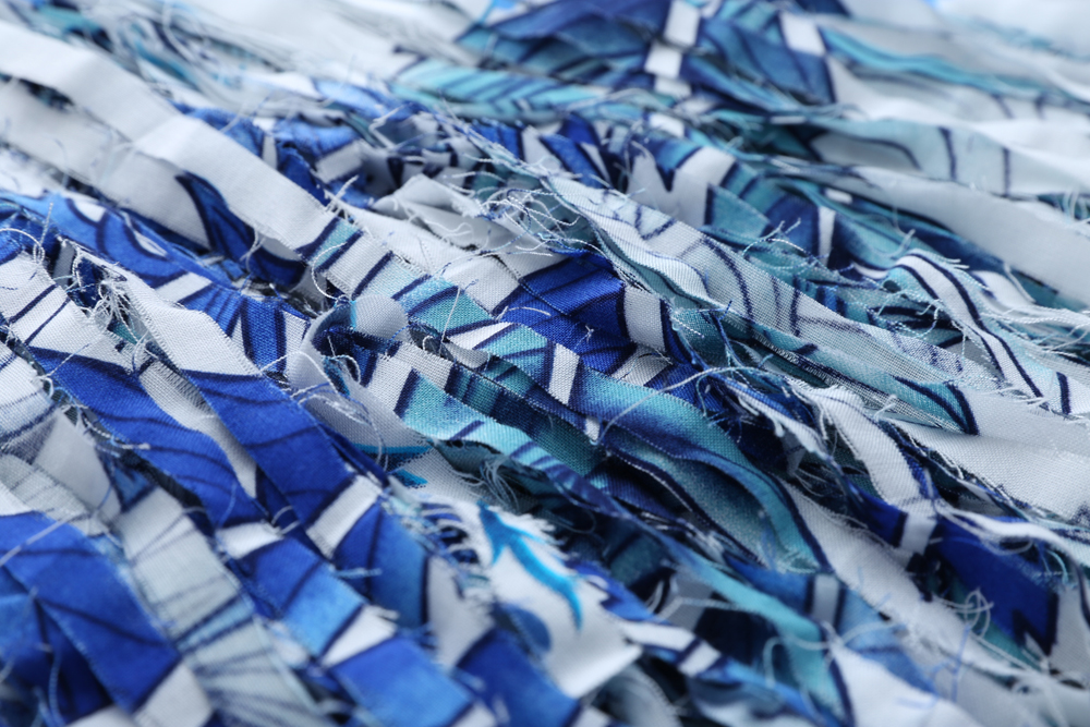 F4582-2 Bluish Printed Tassel Beach Skirt